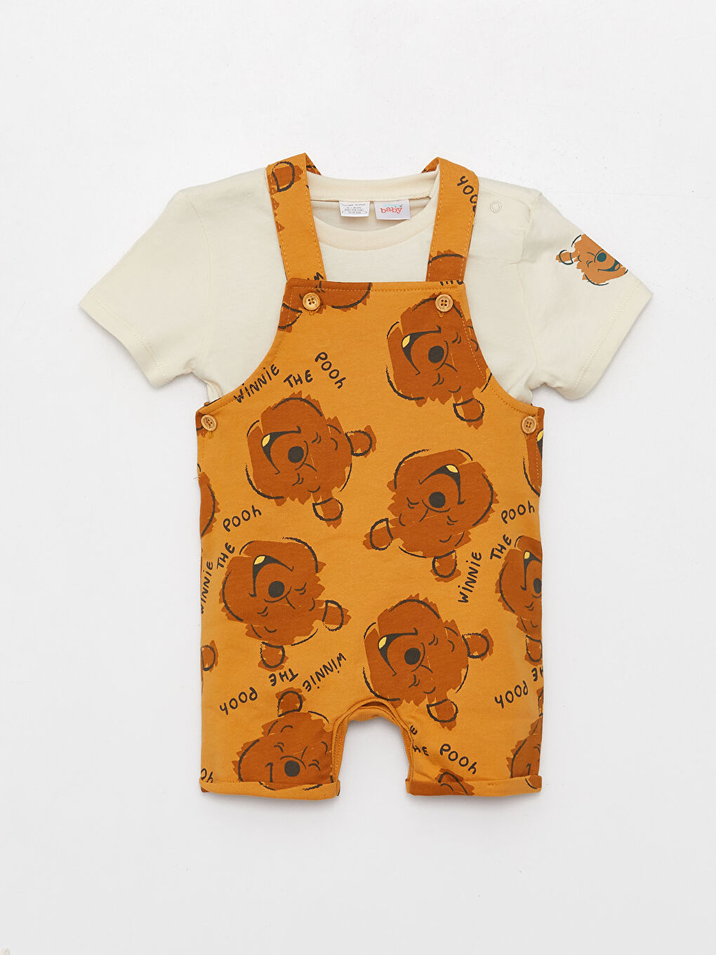 Sarı Bisiklet Yaka Kısa Kollu Basic Erkek Bebek Salopet