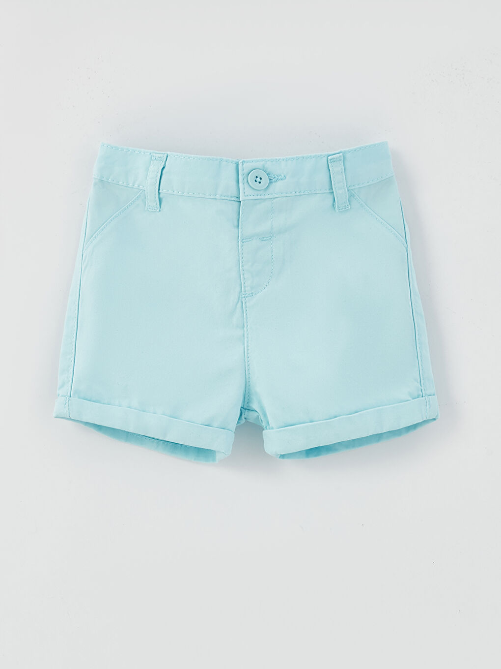 Ekru Polo Yaka Kısa Kollu Erkek Bebek Tişört ve Şort 2'li Takım-2