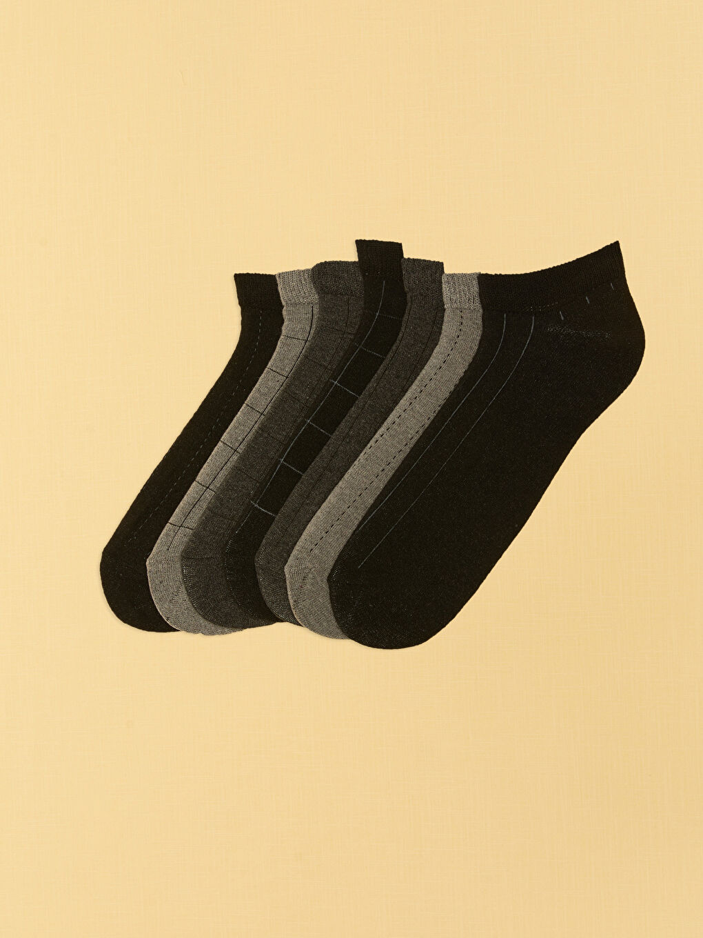 Karışık Desenli Erkek Patik Çorap 7'li-1