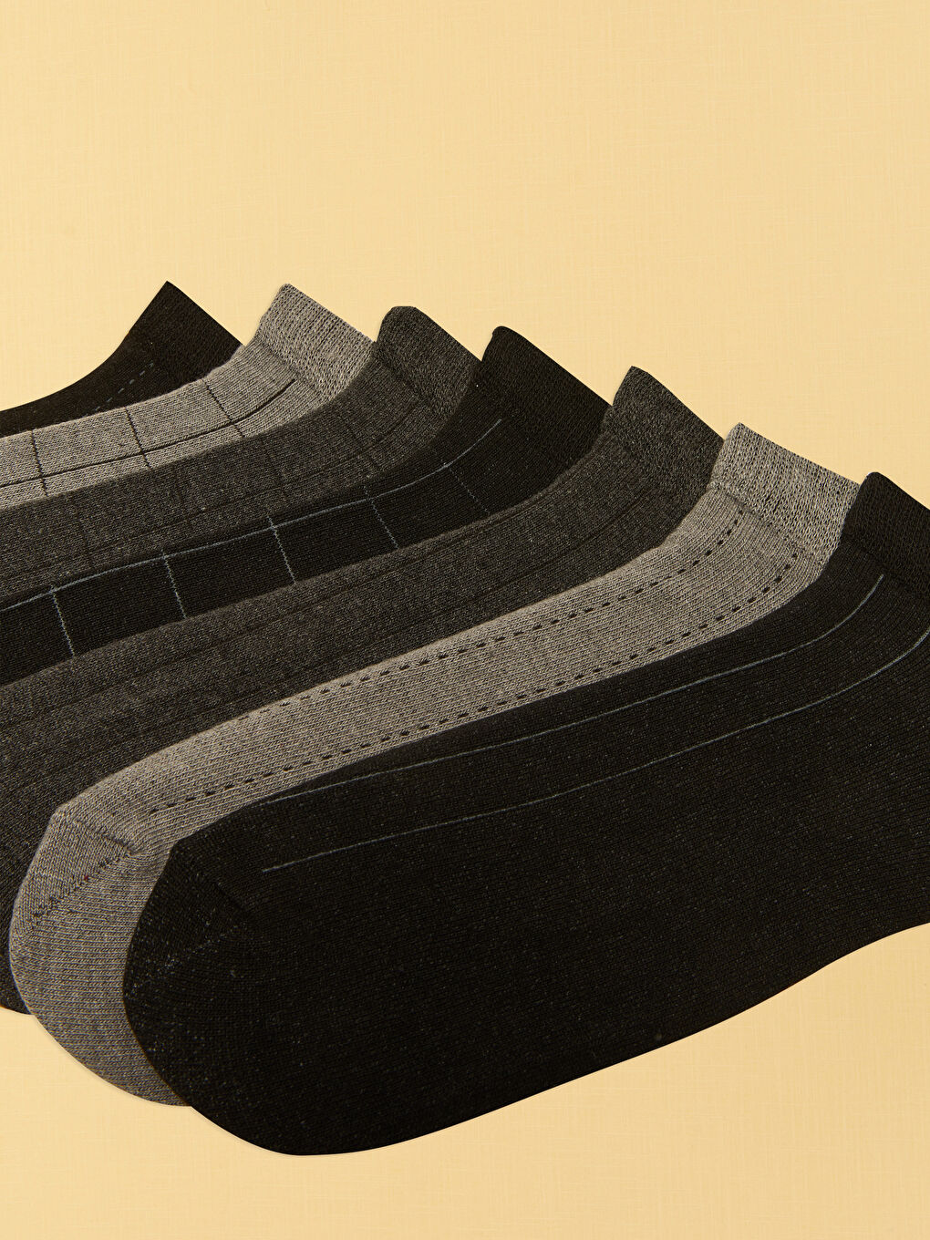 Karışık Desenli Erkek Patik Çorap 7'li-2