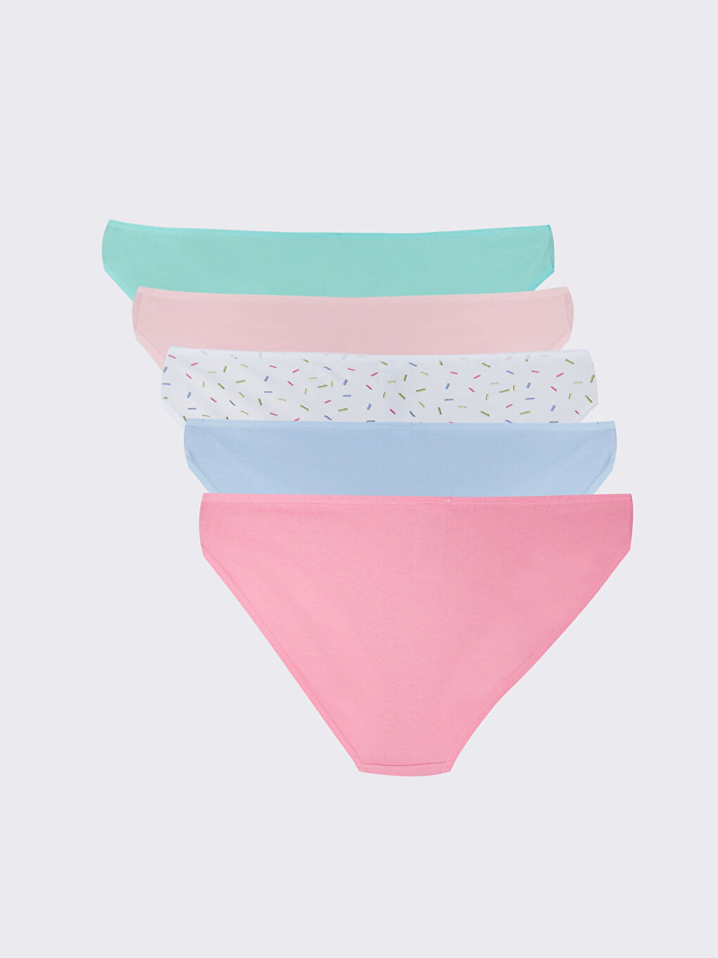 Lila Baskılı Bikini Külot 5'li Paket-1