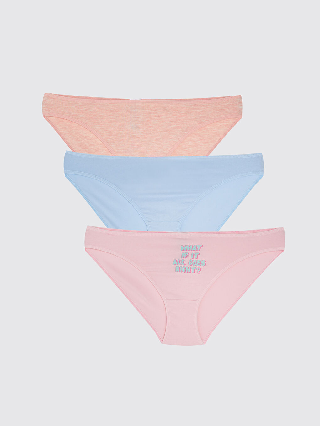 LCW Young Pembe Baskılı Bikini Külot 3'lü Paket