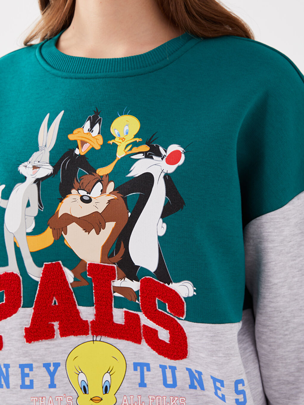 Crew Neck Bugs Bunny Printed Women's Thick Sweatshirt-3