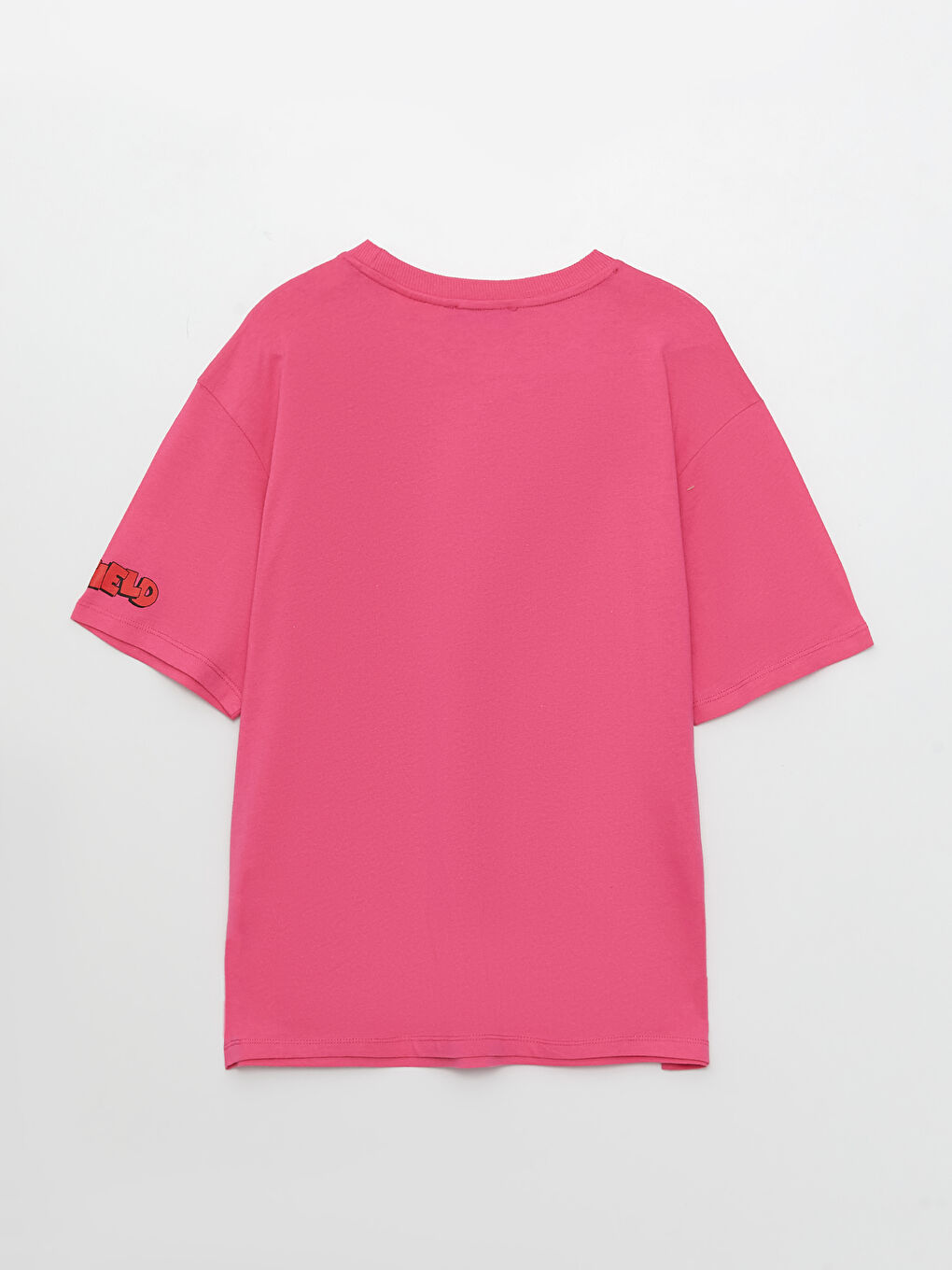 Tricou supradimensionat pentru femei cu mânecă scurtă, imprimat Garfield, guler rotund-3