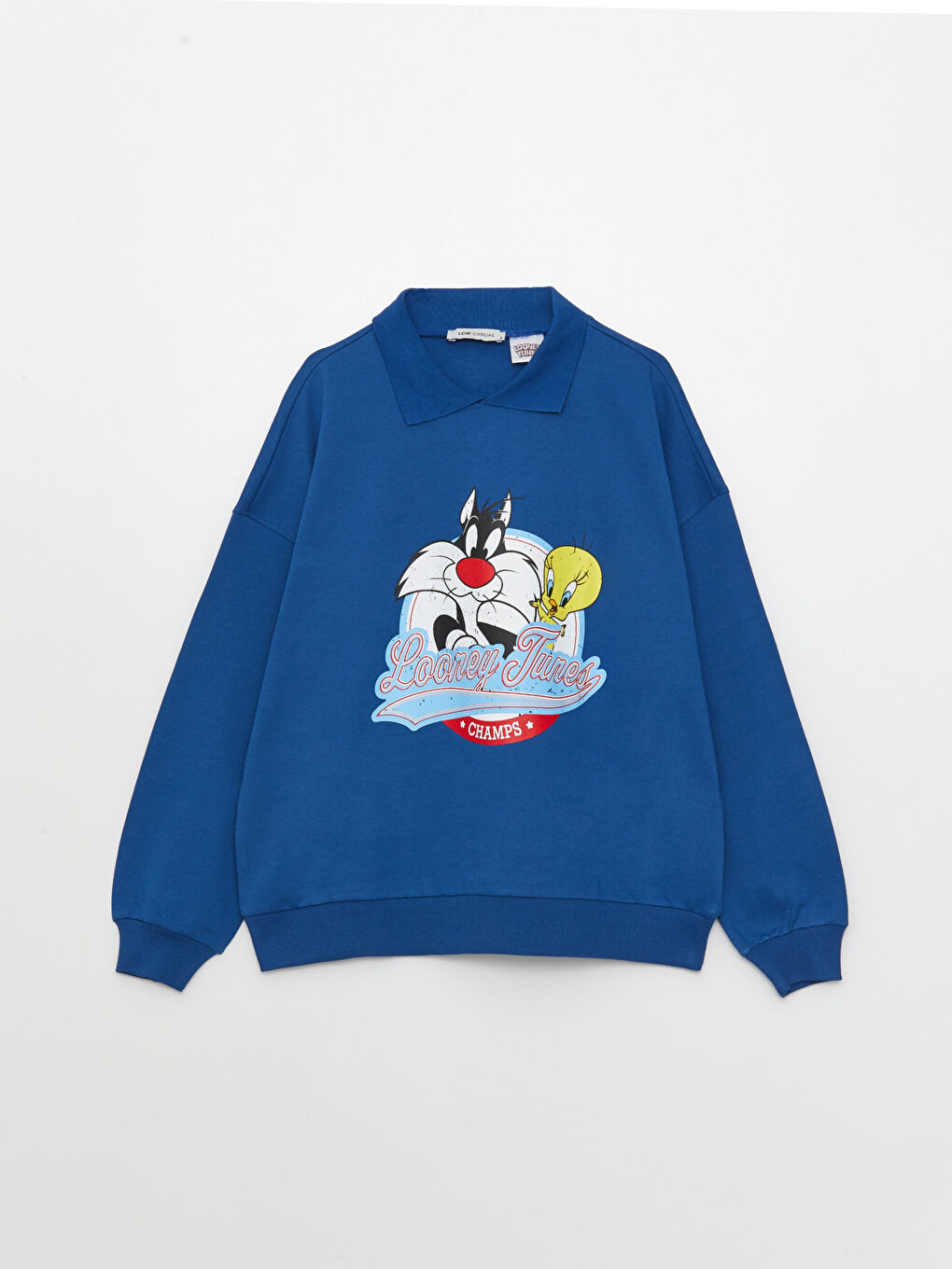 Polo Neck Sylvester and Tweety Printed Women's Sweatshirt -S3CD88Z8-R4B