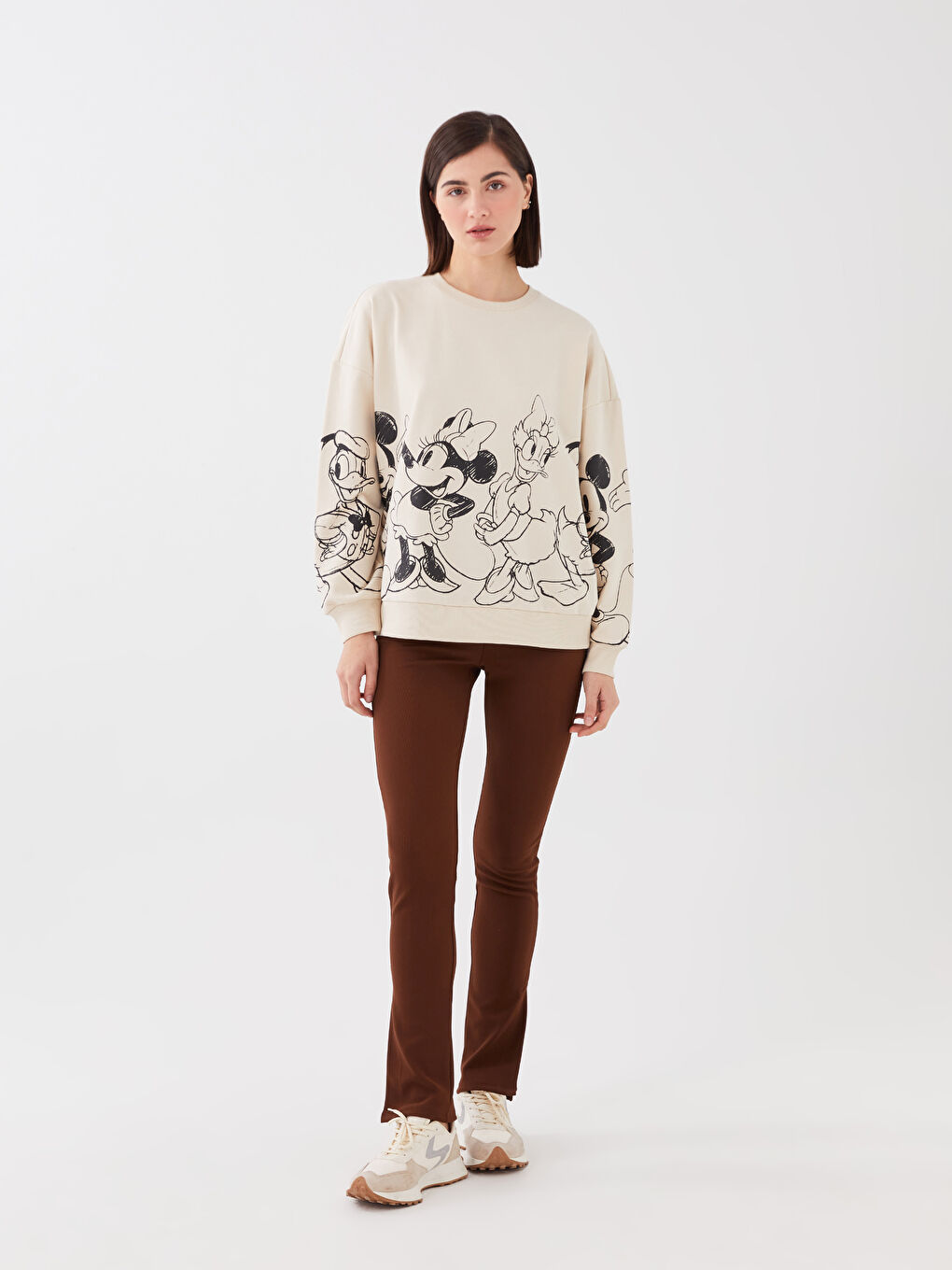 LCW Vision Mickey Mouse and Friends Printed Long Sleeve Women's Sweatshirt -S3CD89Z8-FVU