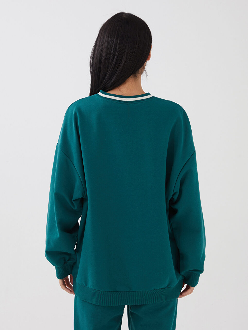 V Neck Printed Long Sleeve Women's Sweatshirt -S3CD90Z8-JRU