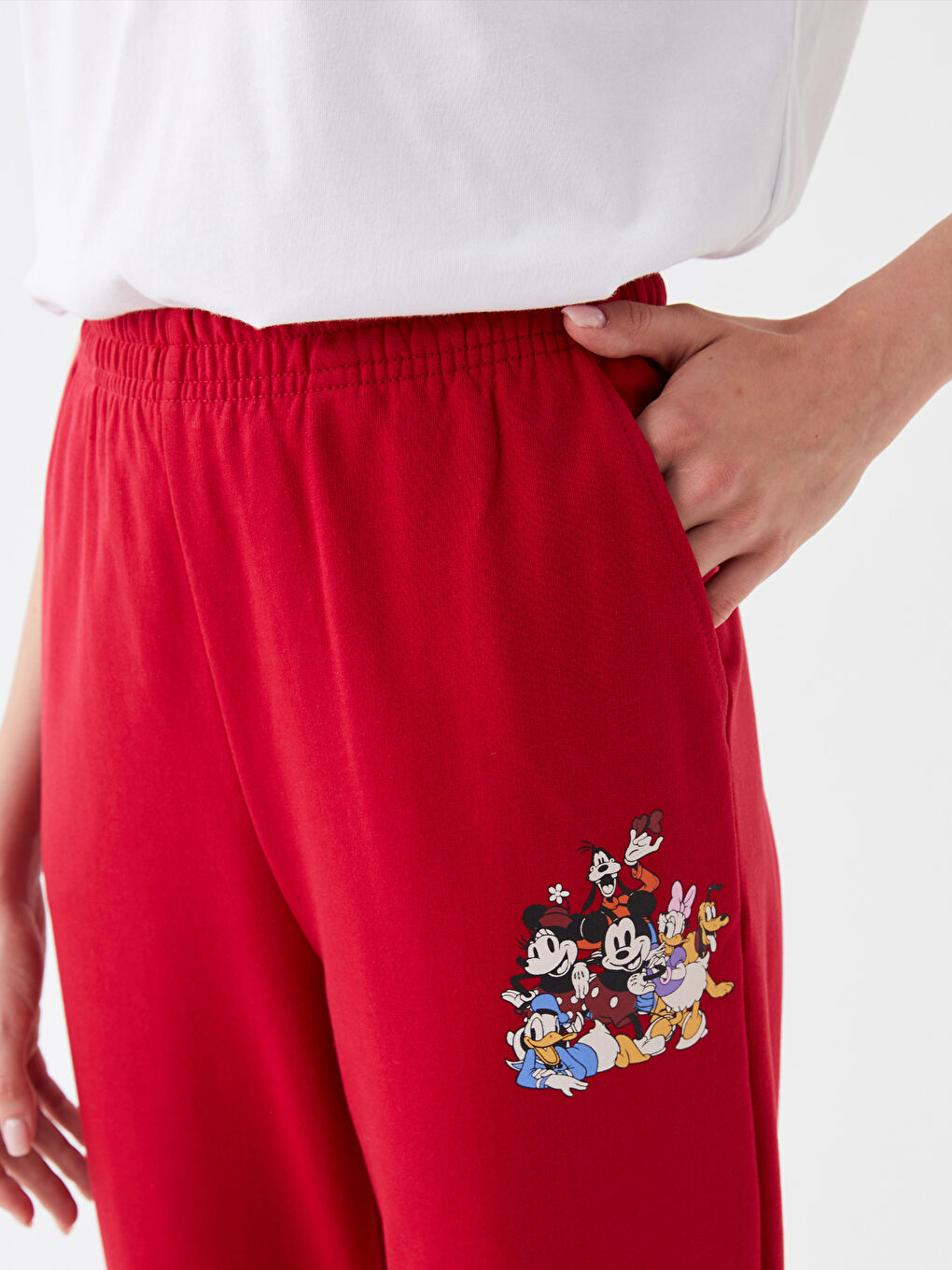 Elastic Waist Mickey Mouse Printed Women's Jogger Sweatpants -S3CD92Z8-HKD