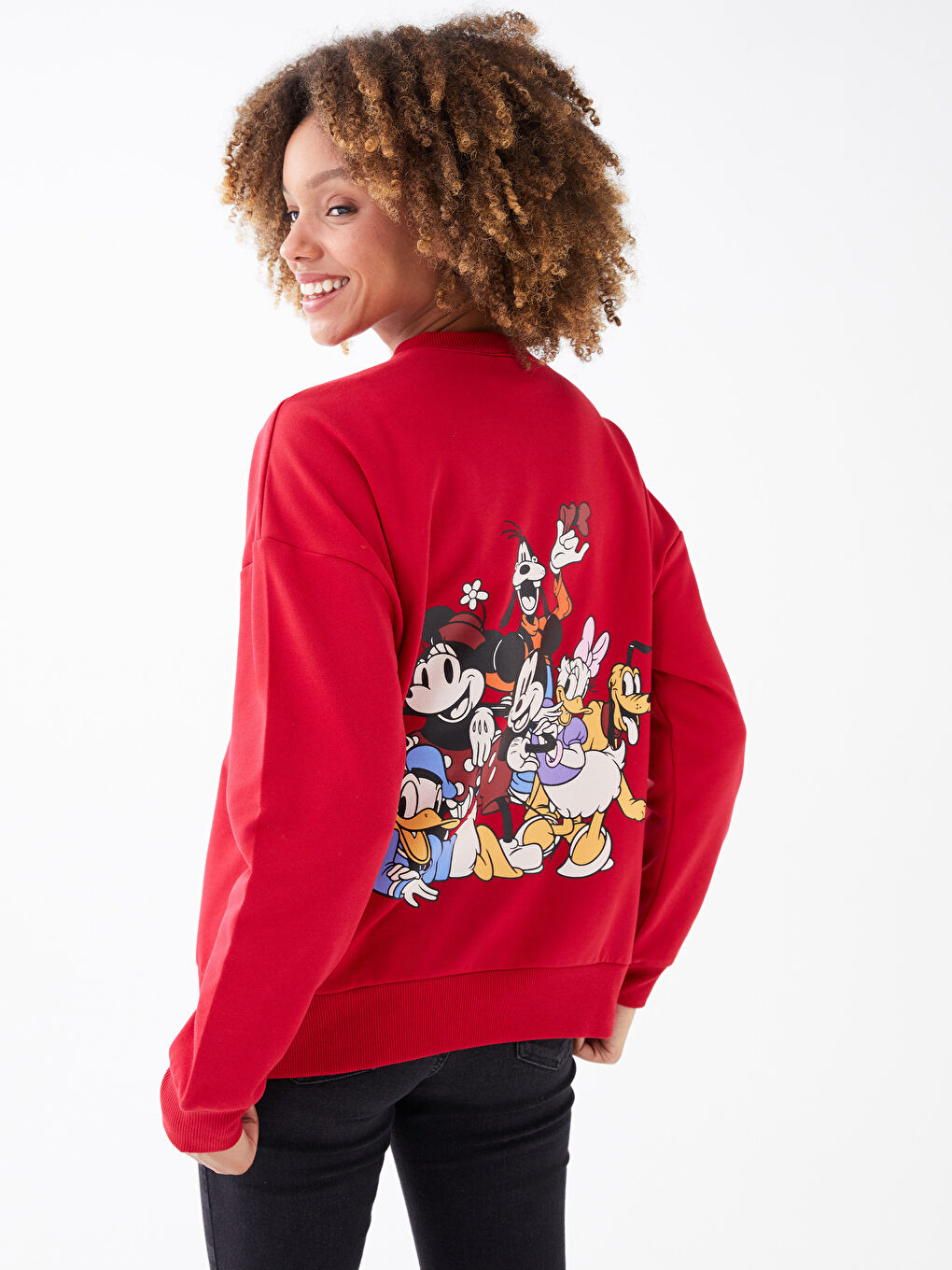 Crew Neck Mickey and Friends Printed Long Sleeve Women's Sweatshirt -S3CD93Z8-HKD