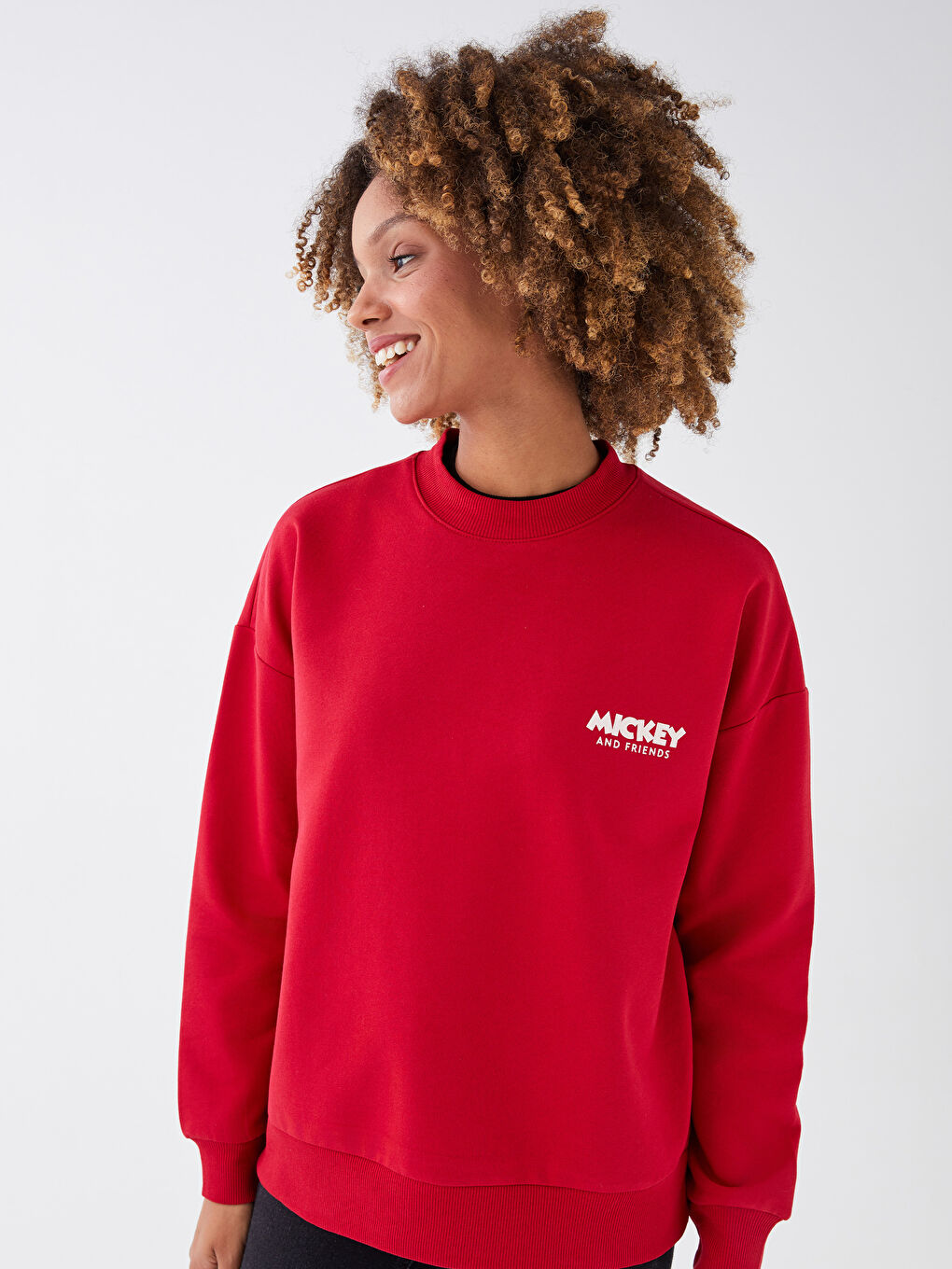 Crew Neck Mickey and Friends Printed Long Sleeve Women's Sweatshirt -S3CD93Z8-HKD