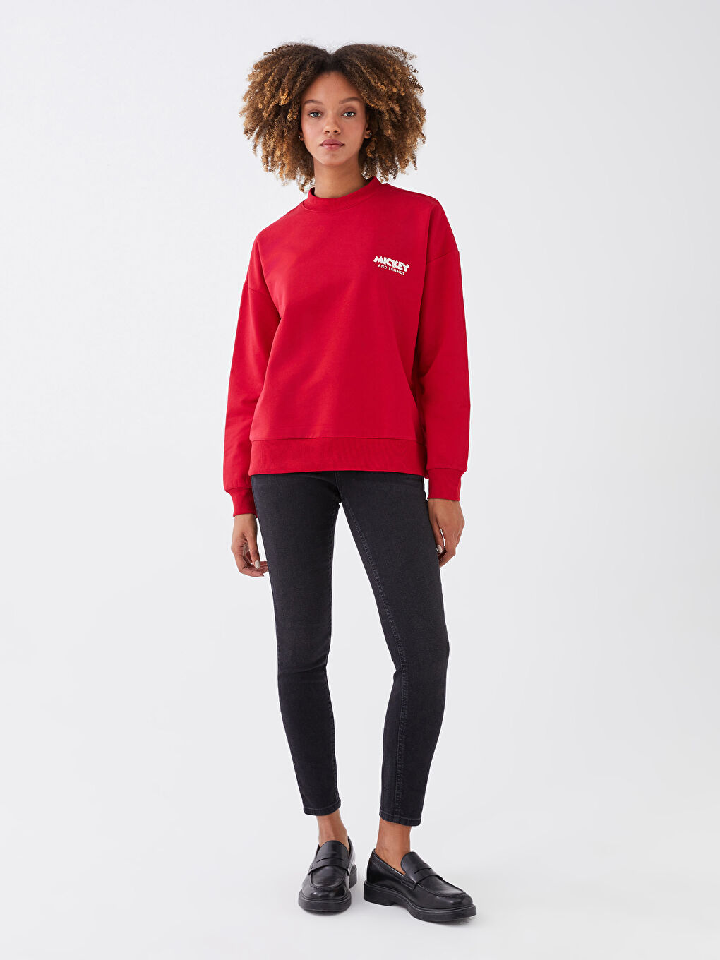 Crew Neck Mickey and Friends Printed Long Sleeve Women's Sweatshirt -S3CD93Z8-HKD