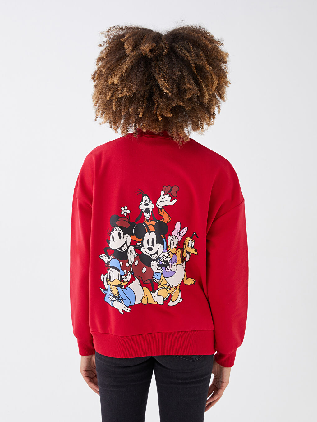 Crew Neck Mickey and Friends Printed Long Sleeve Women's Sweatshirt -S3CD93Z8-HKD