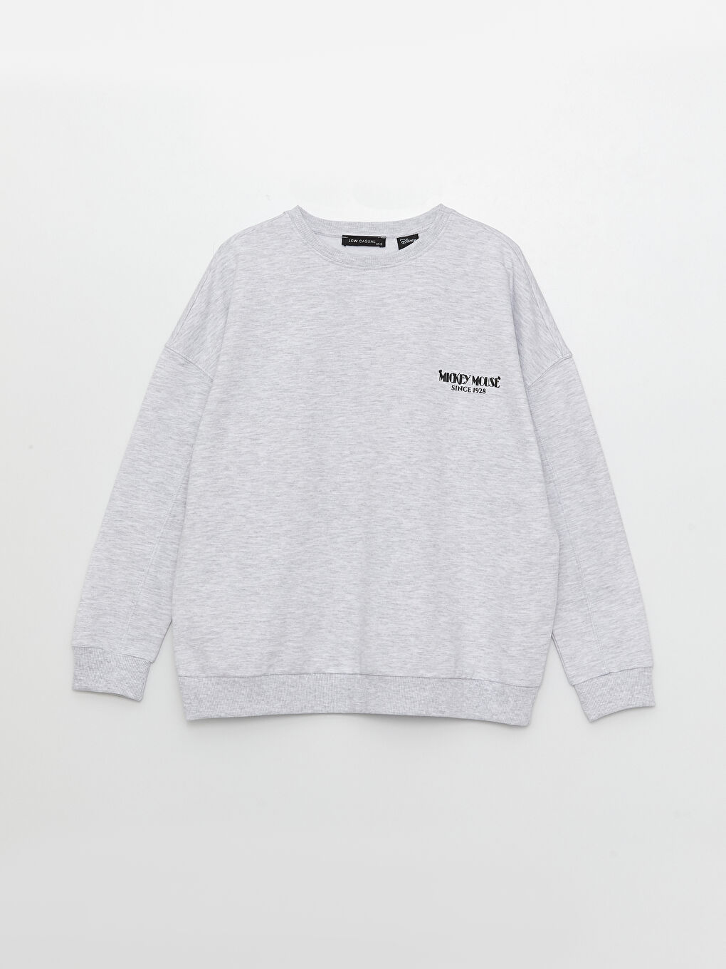 LC Waikiki Crew Neck Mickey Mouse Printed Long Sleeve Oversize Women's Sweatshirt -S3CD94Z8-EFN