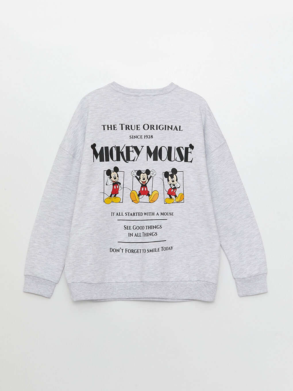 LC Waikiki Crew Neck Mickey Mouse Printed Long Sleeve Oversize Women's Sweatshirt -S3CD94Z8-EFN