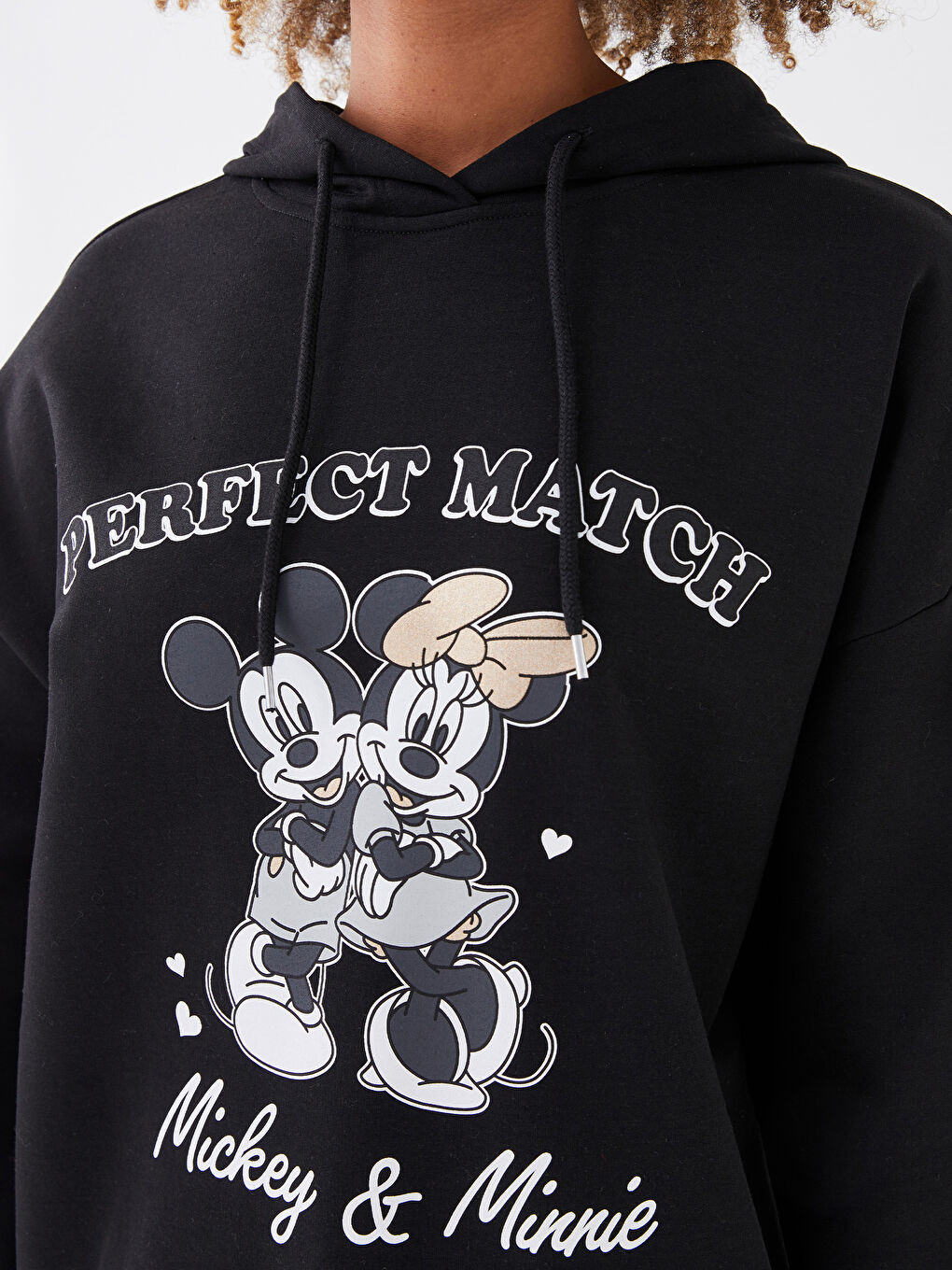LCW Vision Mickey Mouse Printed Long-Sleeve Oversized Women's Hoodie -S3CD97Z8-CVL