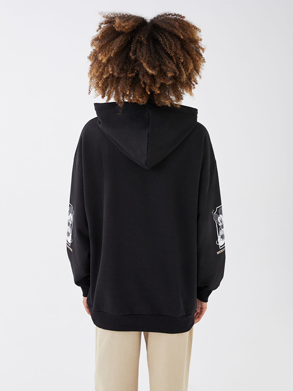 LCW Vision Mickey Mouse Printed Long-Sleeve Oversized Women's Hoodie -S3CD97Z8-CVL