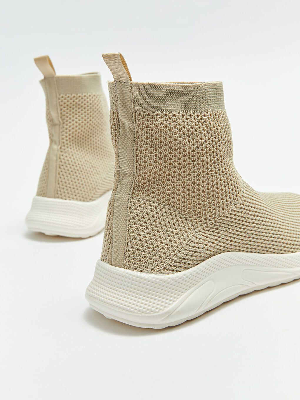 Bej Bilekli Çorap Model Kadın Spor Ayakkabı-4