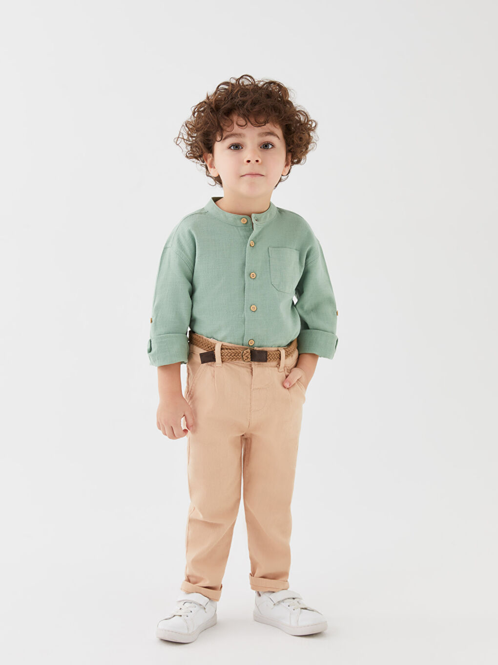LCW baby Basic Baby Boy Trousers and Belt Set of 2 -S3CE53Z1