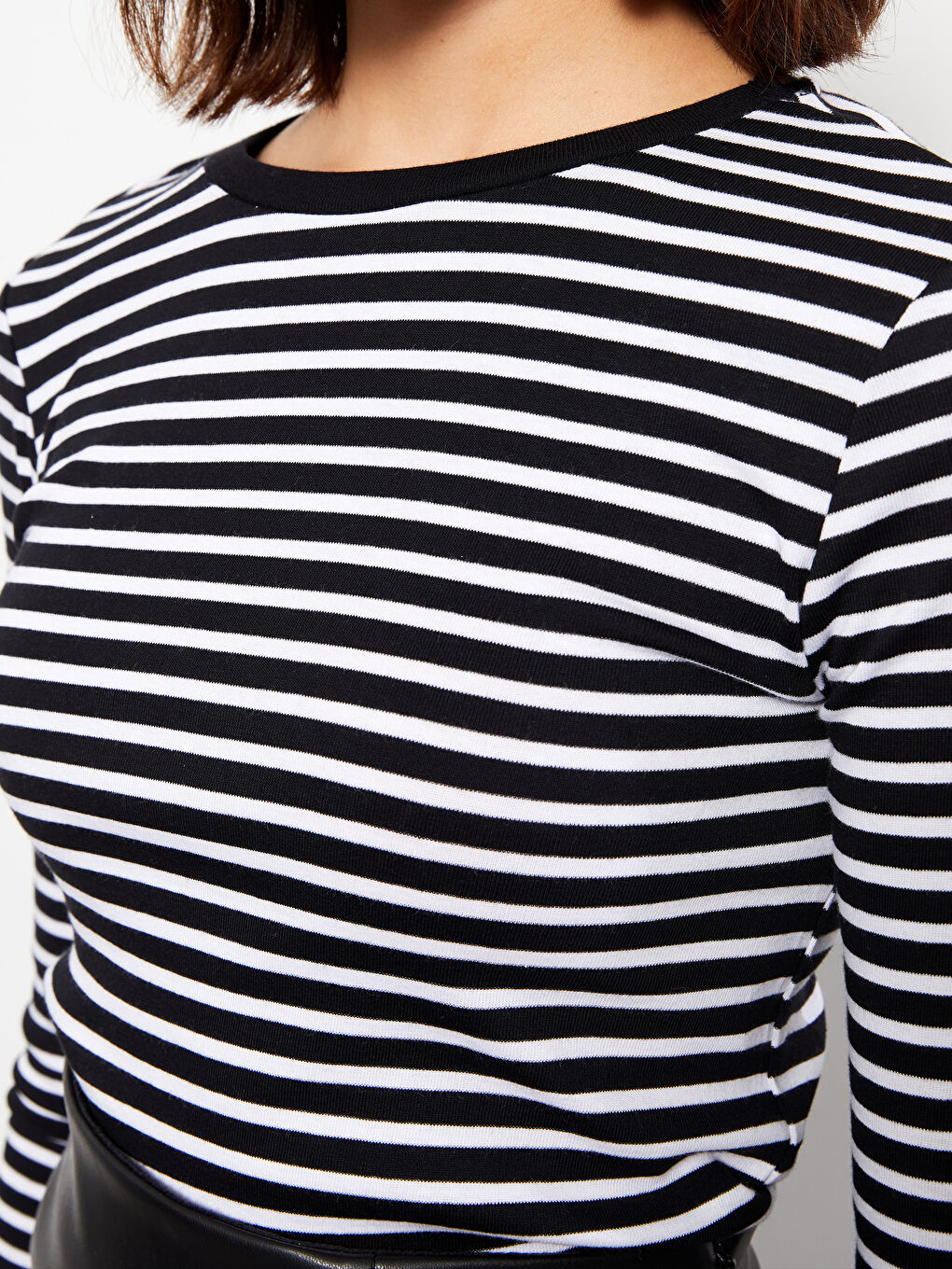 LCW Vision Crew Neck Striped Long Sleeve Women's T-Shirt -S3CE75Z8-LEG
