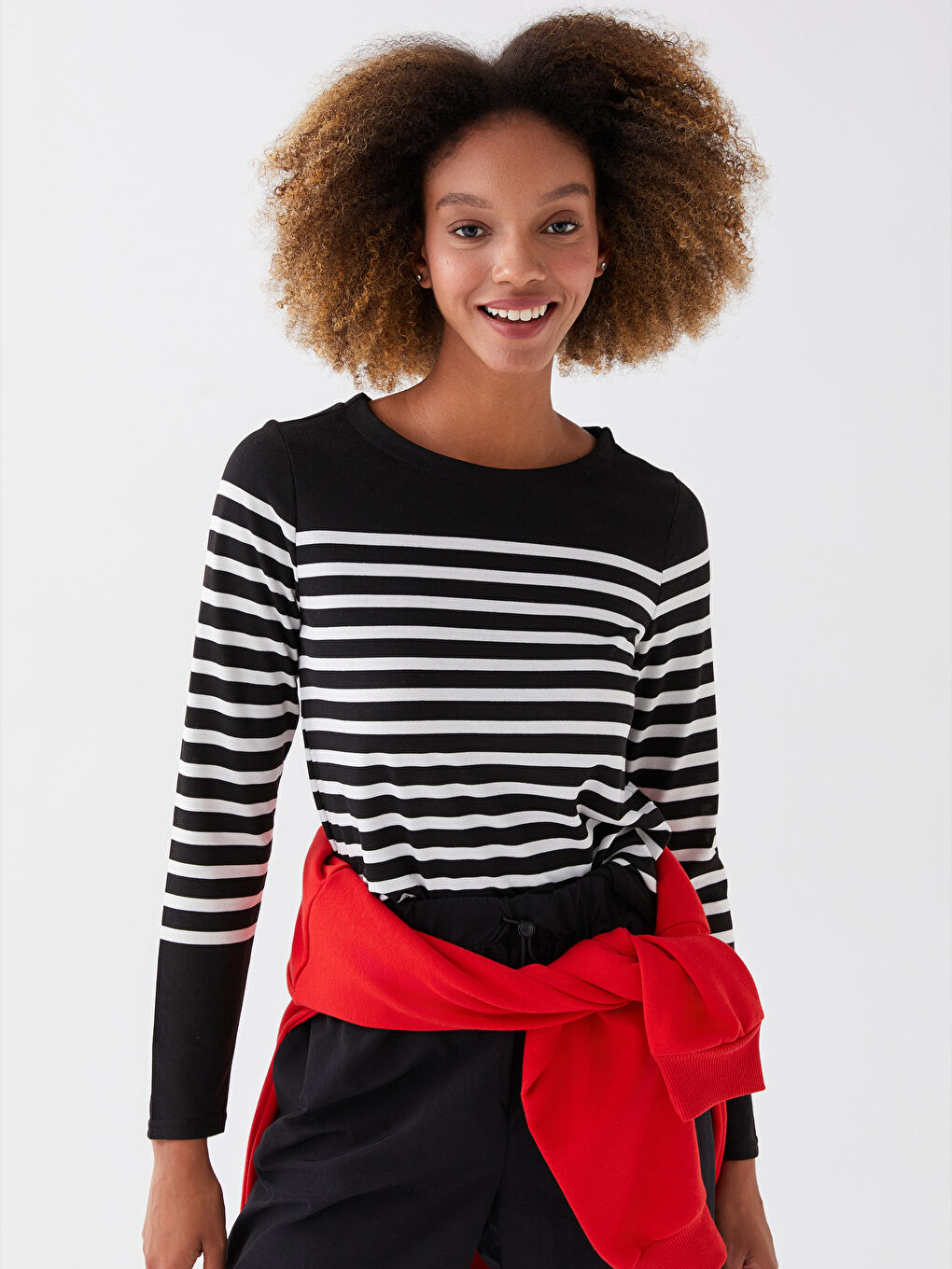 LCW Vision Crew Neck Striped Long Sleeve Women's Sweater -S3CE76Z8-LJX