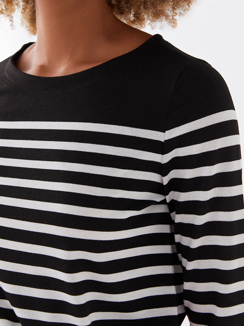 LCW Vision Crew Neck Striped Long Sleeve Women's Sweater -S3CE76Z8-LJX