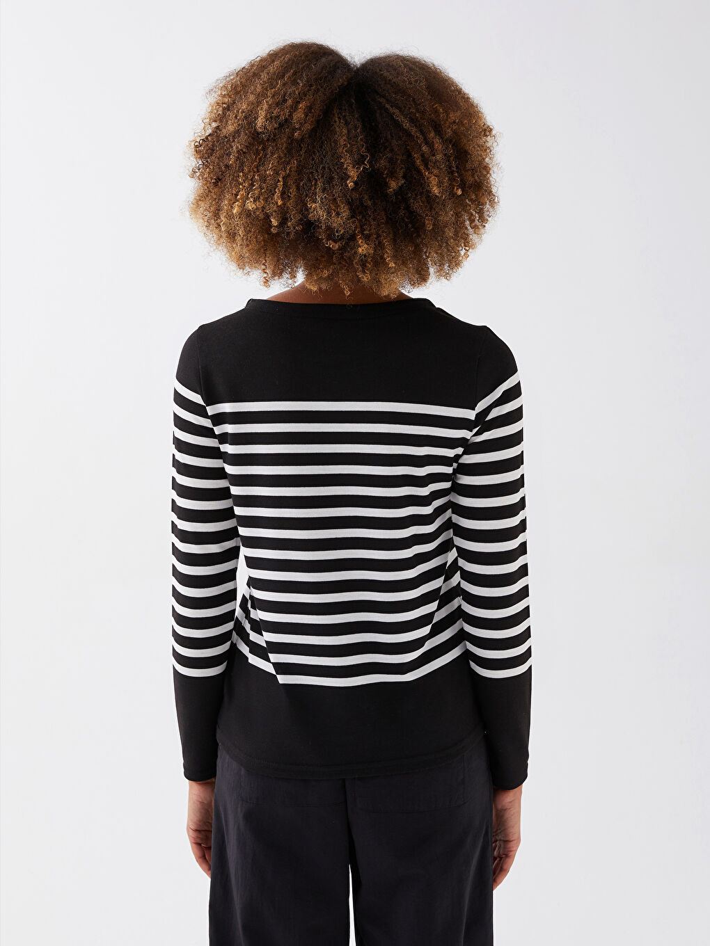LCW Vision Crew Neck Striped Long Sleeve Women's Sweater -S3CE76Z8-LJX