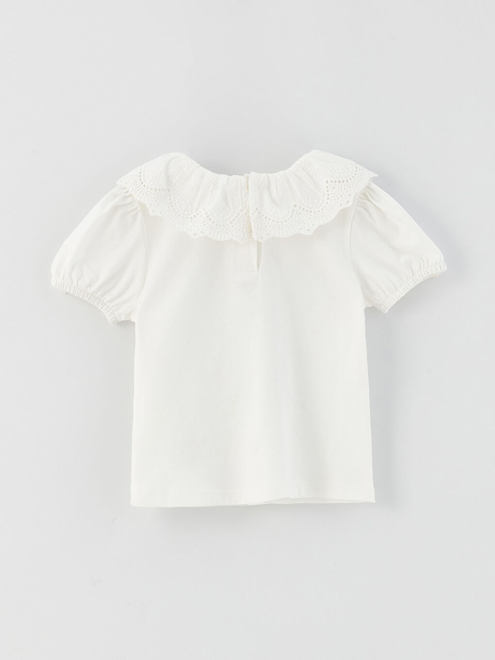 تيشيرت بناتي رضع بتفاصيل تطريز وأكمام قصيرة ورقبة دائرية-2