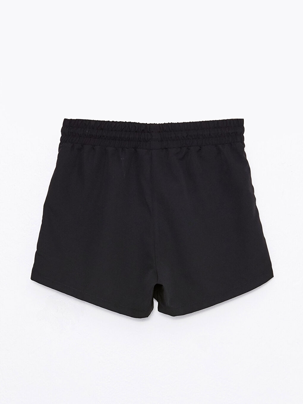 Siyah Beli Lastikli Düz Cepli Kadın Deniz Şortu-6