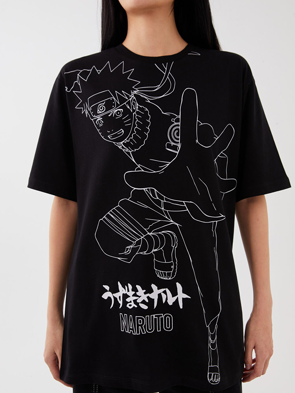 XSIDE T-shirt pour Femmes Oversize à Manches Courtes Imprimé Naruto à Col Rond -S3CE89Z8-HFF