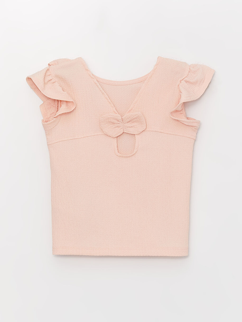 Pembe Bisiklet Yaka Kısa Kollu Kız Çocuk Tişört-1