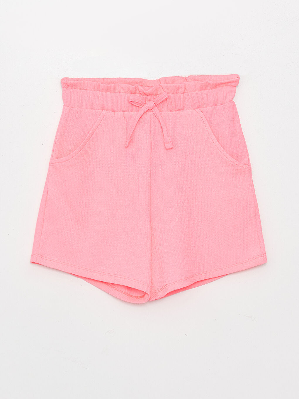 Pembe Beli Lastikli Basic Kız Çocuk Şort