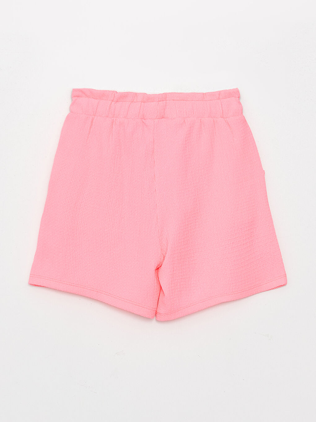Pembe Beli Lastikli Basic Kız Çocuk Şort-1