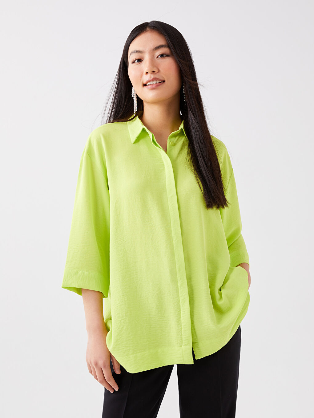 Plain Oversize Women's Shirt-2