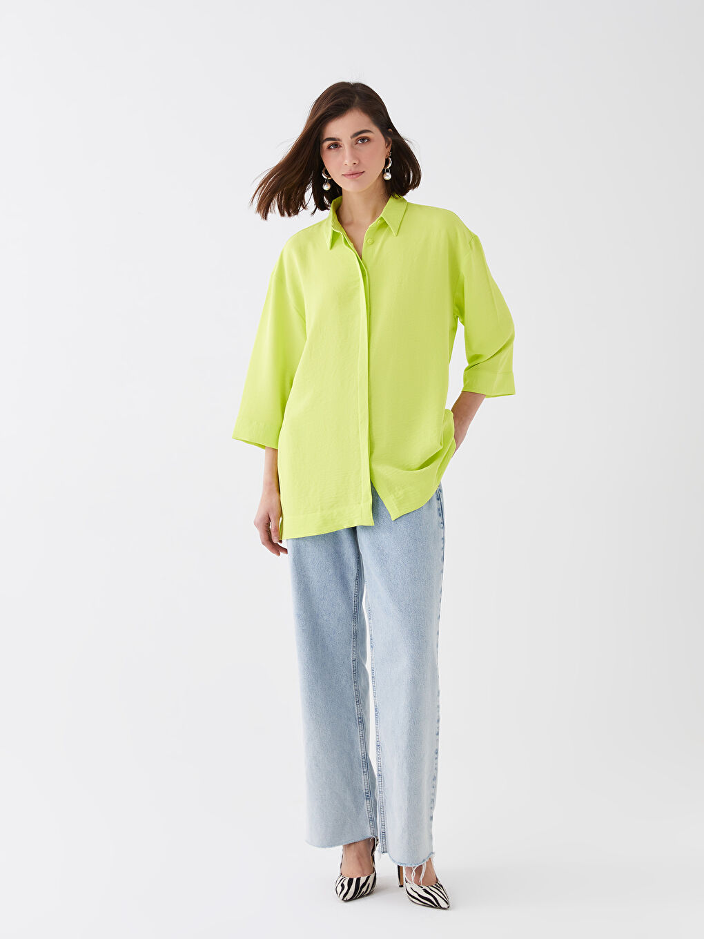 Plain Oversize Women's Shirt-5
