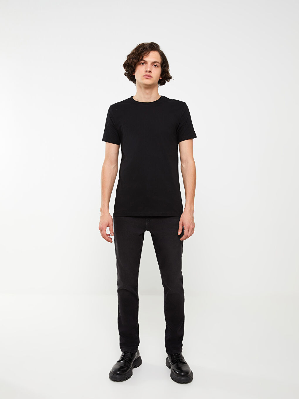 Crew Neck Short Sleeved Basic Combed Cotton Men's T-Shirt 2-Pack-1