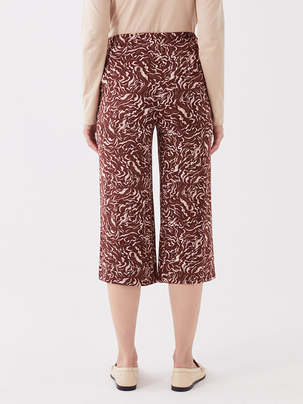 LCW Grace Patterned Women's Capri with Elastic Waist -S3CF28Z8-LQY