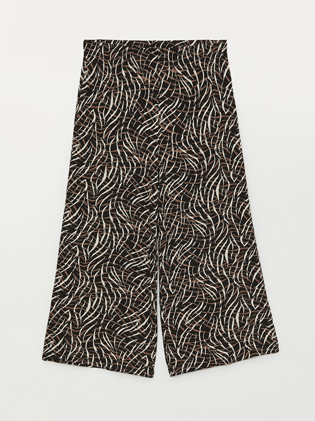 Siyah Beli Lastikli Desenli Kadın Kapri-5