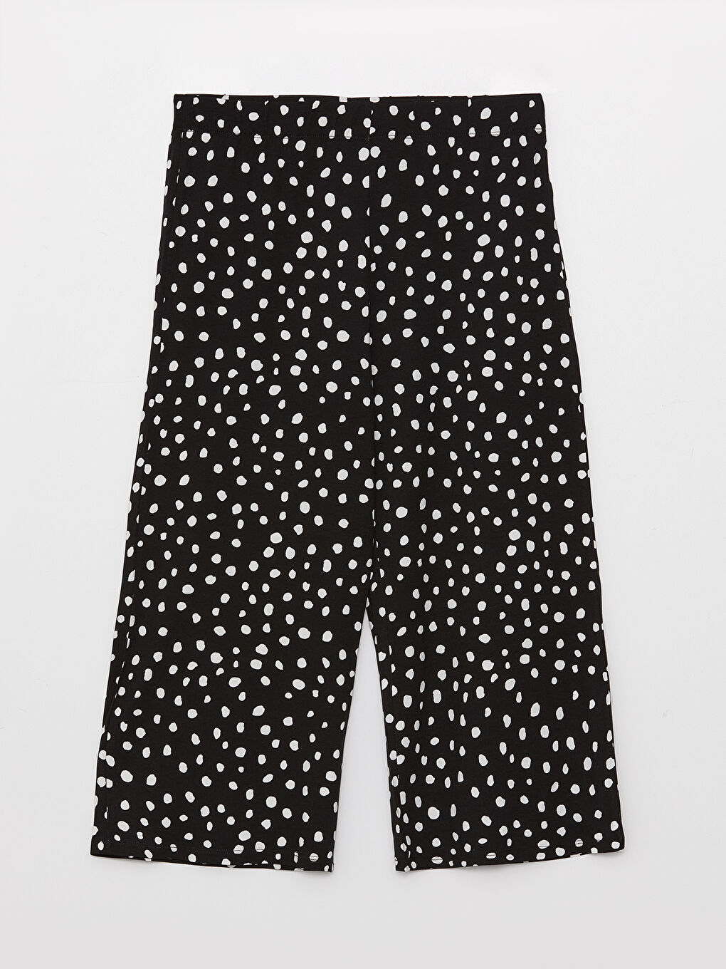Siyah Beli Lastikli Desenli Kadın Kapri-4
