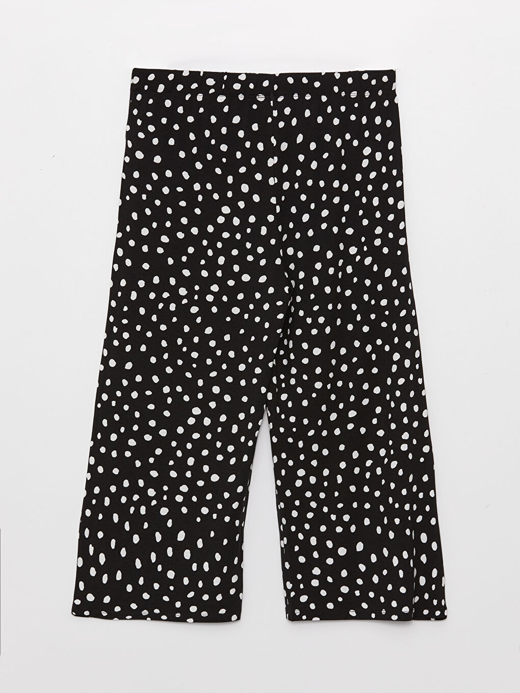 Siyah Beli Lastikli Desenli Kadın Kapri-5