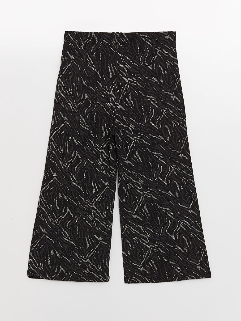 Siyah Beli Lastikli Desenli Kadın Kapri-5