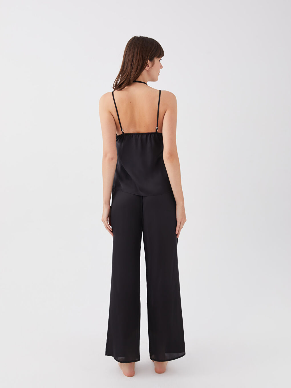 V-Neck Straight Strap Satin Women's Pajamas Set -S3CF35Z8-CVL