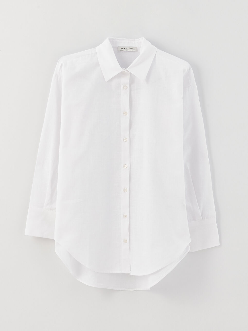 Tunică Cămașă Supradimensionată Simplă cu Mânecă Lungă pentru Femei-5