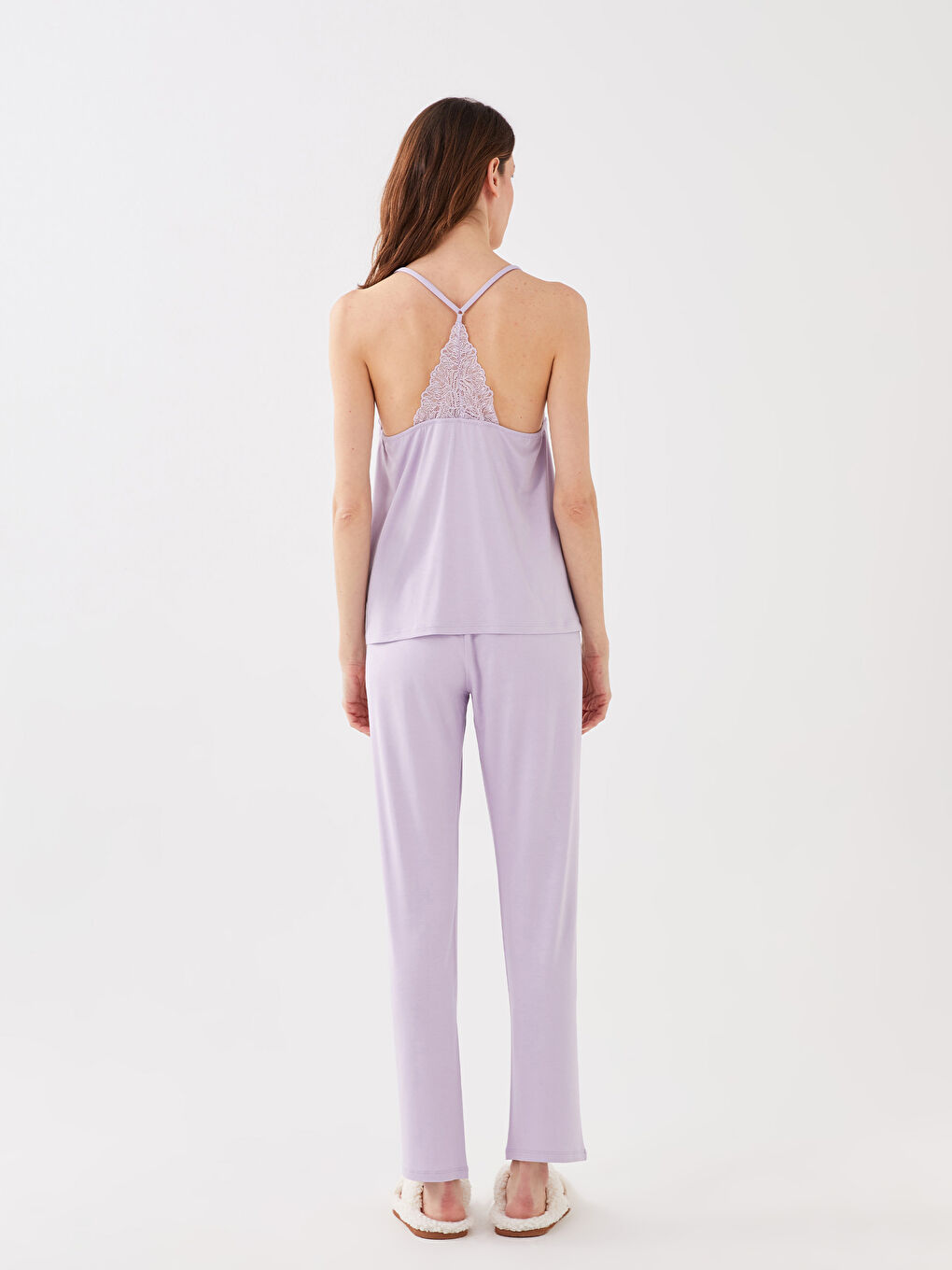 Women's V-Neck Lace Pajamas Set -S3CF58Z8-G0W