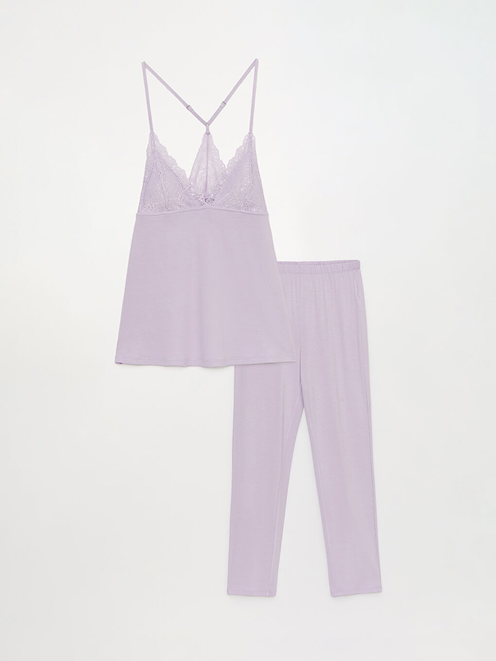 Women's V-Neck Lace Pajamas Set -S3CF58Z8-G0W