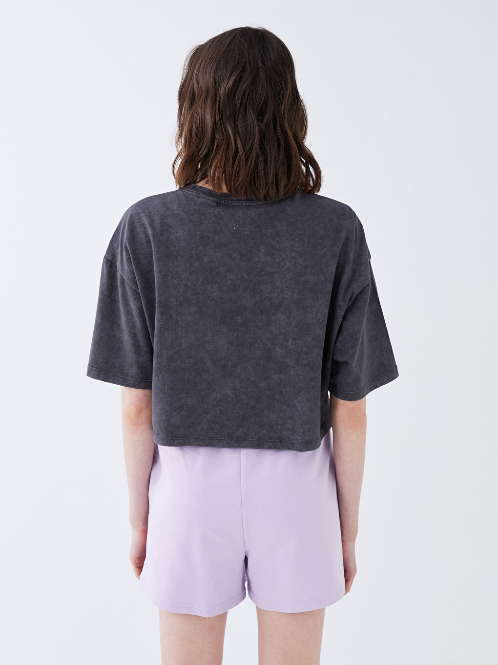 Crew Neck Mickey and Friends Printed Short Sleeve Women's Crop Top-5