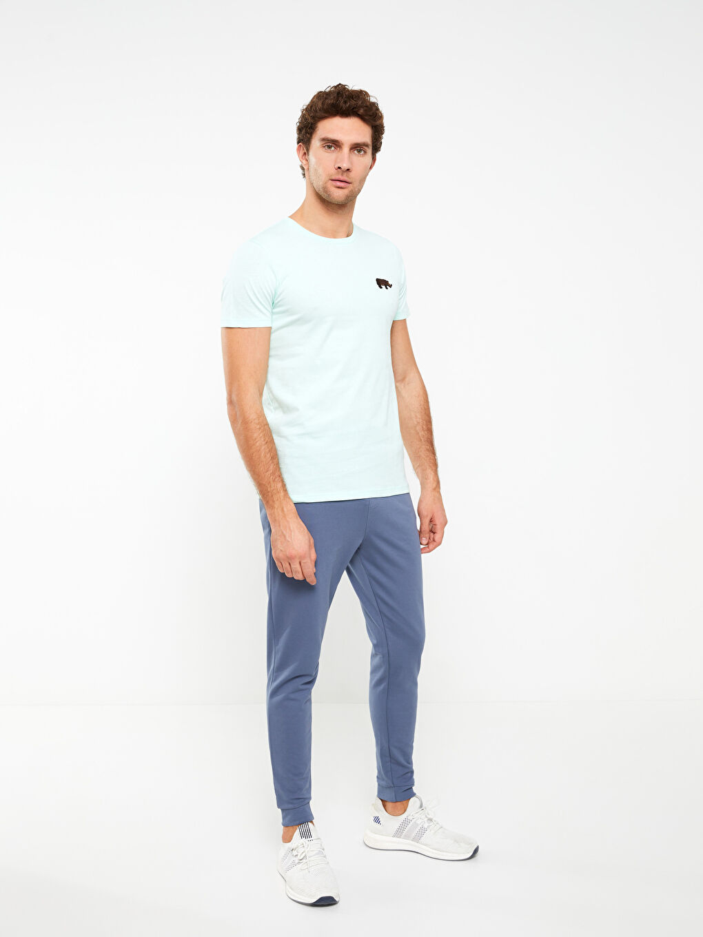 Crew Neck Short Sleeve Embroidered Combed Combed Men's T-Shirt -S3CF68Z8-FQX