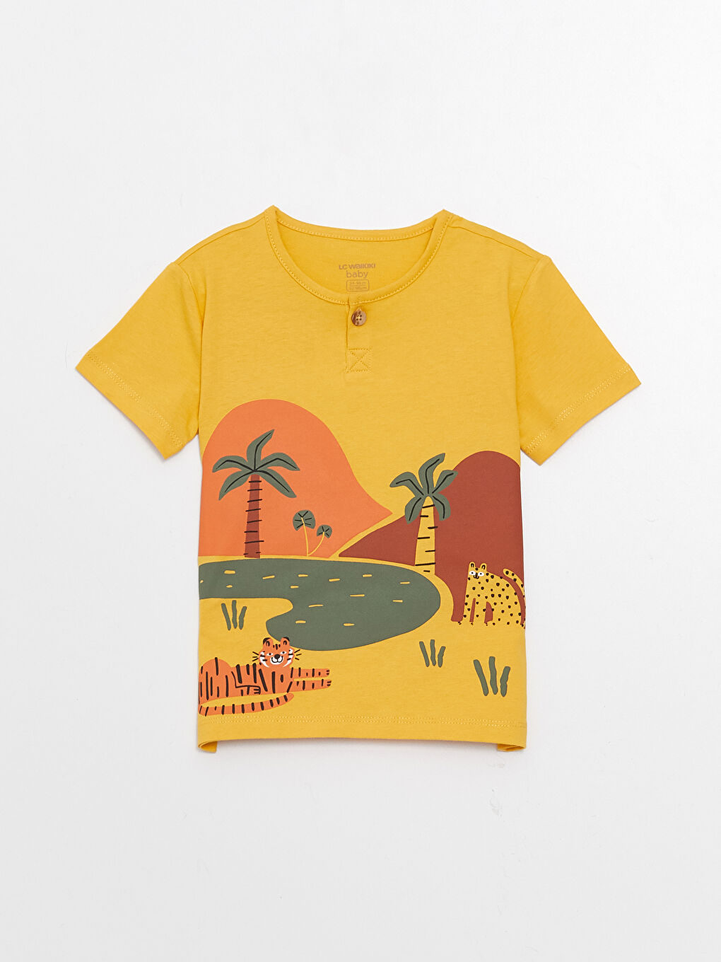 Crew Neck Short Sleeve Printed Baby Boys' T-Shirt