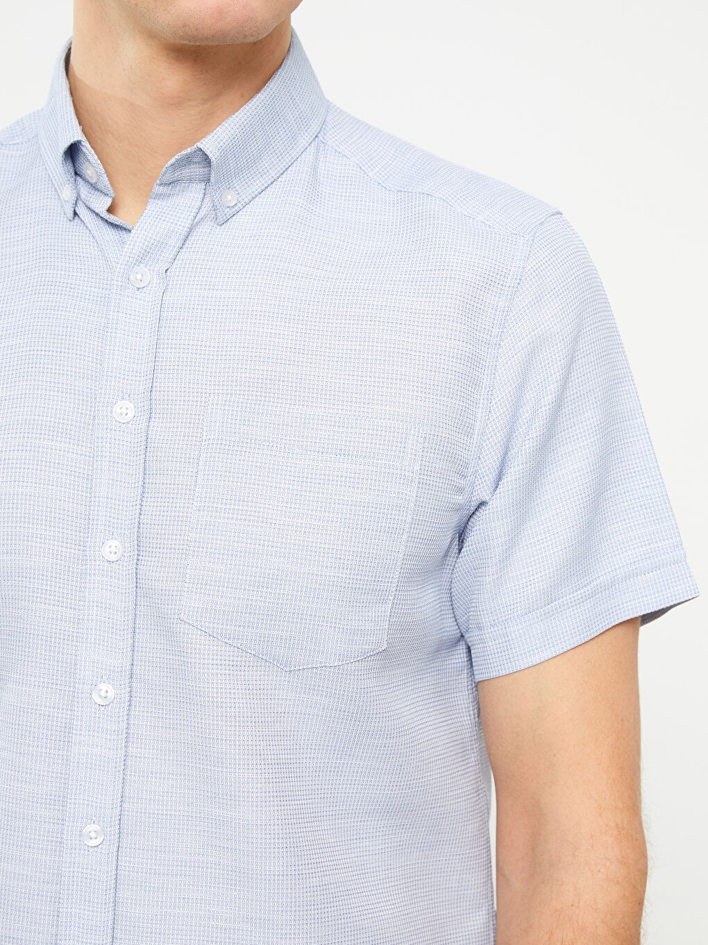 LCWAIKIKI Classic Regular Fit Short Sleeve Dobby Men's Shirt -S3CF83Z8-HRA