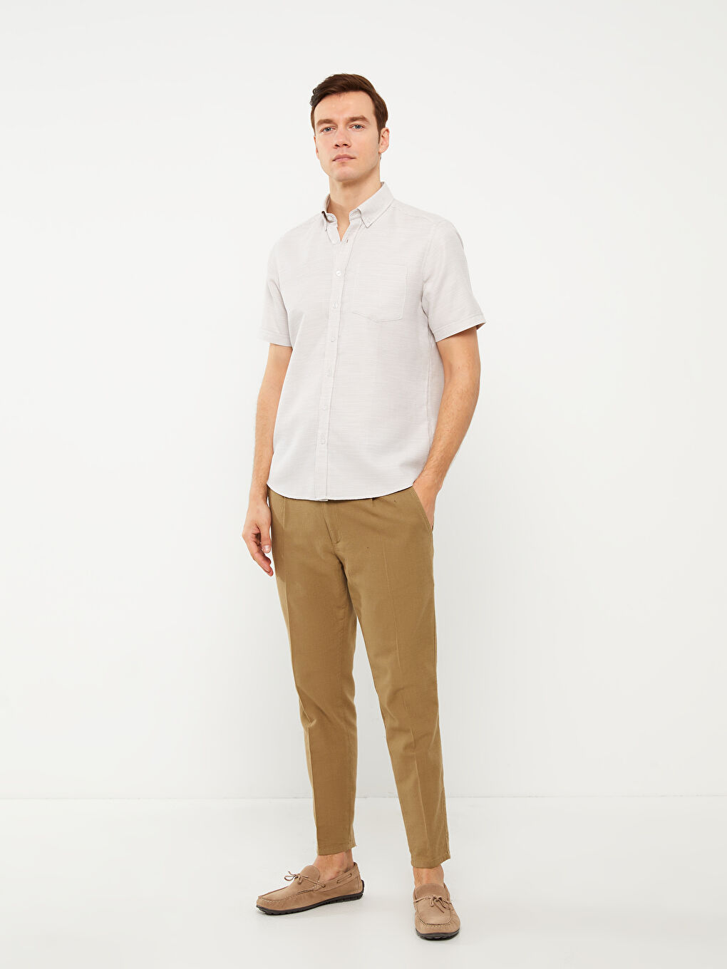LCWAIKIKI Classic Regular Fit Short Sleeve Dobby Men's Shirt -S3CF83Z8-SXL