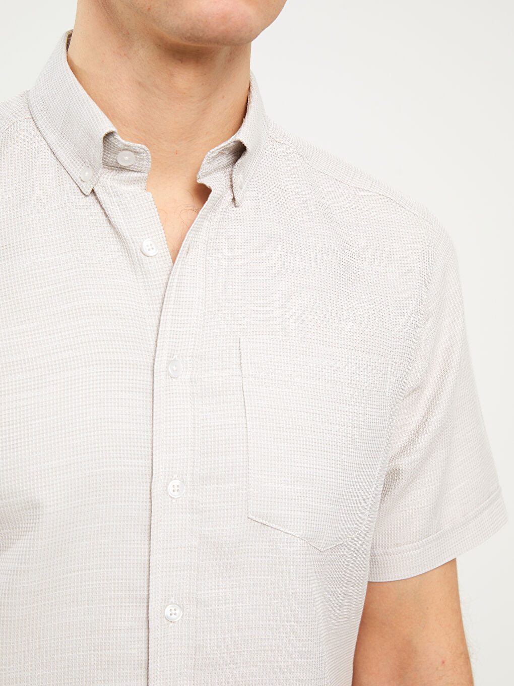 LCWAIKIKI Classic Regular Fit Short Sleeve Dobby Men's Shirt -S3CF83Z8-SXL